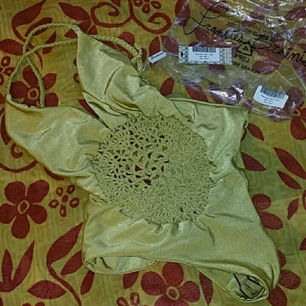 New frankie's bikinis poppy onepiece gold yellow L - Picture 4 of 4